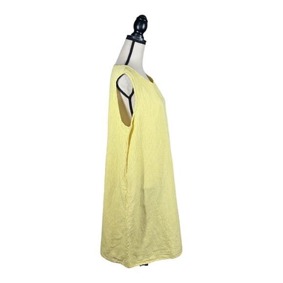 Cut Loose Linen Lagenlook Striped Shift Dress - Picture 2 of 4